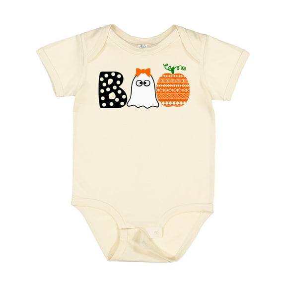 Inktastic Halloween Boo Cute Ghost and Pumpkin Boys or Girls Baby Bodysuit