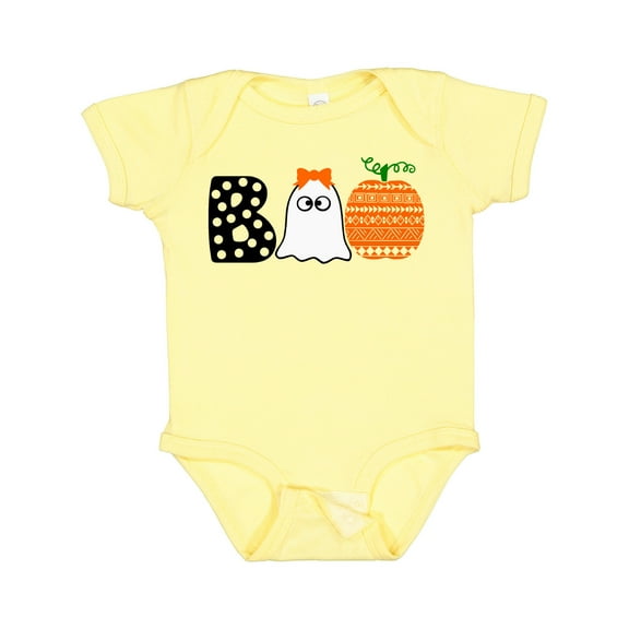 Inktastic Halloween Boo Cute Ghost and Pumpkin Boys or Girls Baby Bodysuit