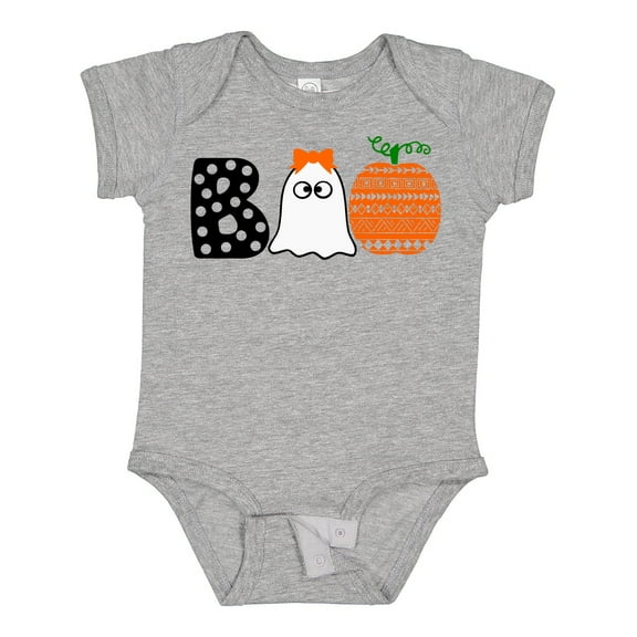 Inktastic Halloween Boo Cute Ghost and Pumpkin Boys or Girls Baby Bodysuit