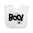thumbnail image 1 of Inktastic Halloween Boo with Spider and Web in Black Boys or Girls Baby Bib, 1 of 4