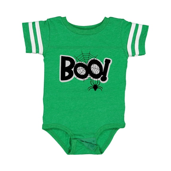 Inktastic Halloween Boo with Spider and Web in Black Boys or Girls Baby Bodysuit