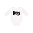 thumbnail image 1 of Inktastic Halloween Boo with Spider and Web in Black Boys or Girls Long Sleeve Baby Bodysuit, 1 of 5