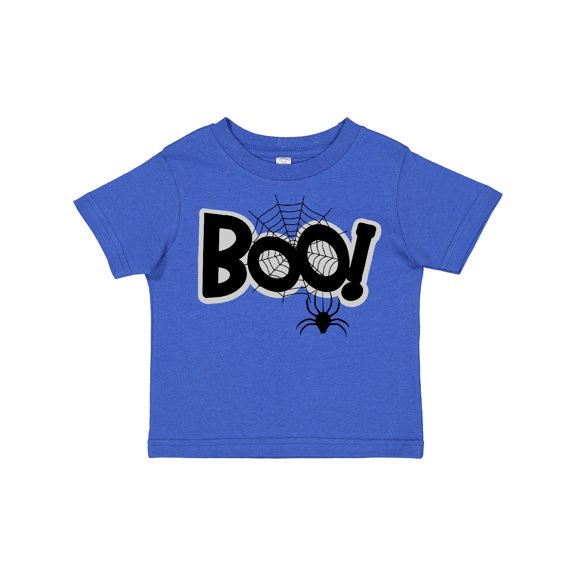 Inktastic Halloween Boo with Spider and Web in Black Boys or Girls Toddler T-Shirt