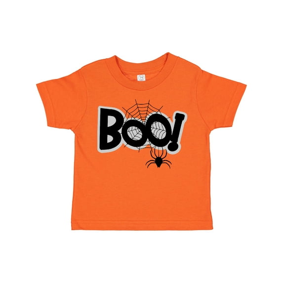 Inktastic Halloween Boo with Spider and Web in Black Boys or Girls Toddler T-Shirt