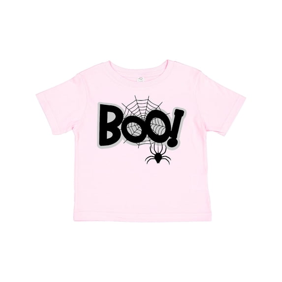 Inktastic Halloween Boo with Spider and Web in Black Boys or Girls Toddler T-Shirt