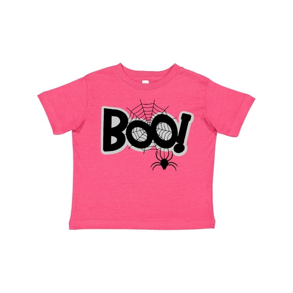 Inktastic Halloween Boo with Spider and Web in Black Boys or Girls Toddler T-Shirt