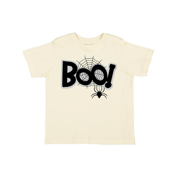 Inktastic Halloween Boo with Spider and Web in Black Boys or Girls Toddler T-Shirt