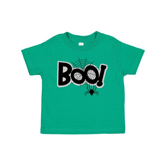 Inktastic Halloween Boo with Spider and Web in Black Boys or Girls Toddler T-Shirt