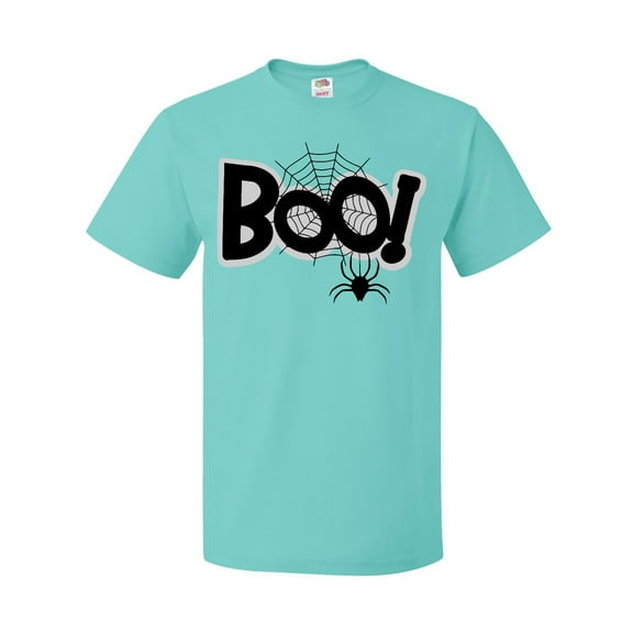 Inktastic Halloween Boo with Spider and Web in Black T-Shirt