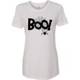 thumbnail image 1 of Inktastic Halloween Boo with Spider and Web in Black Women's T-Shirt, 1 of 5