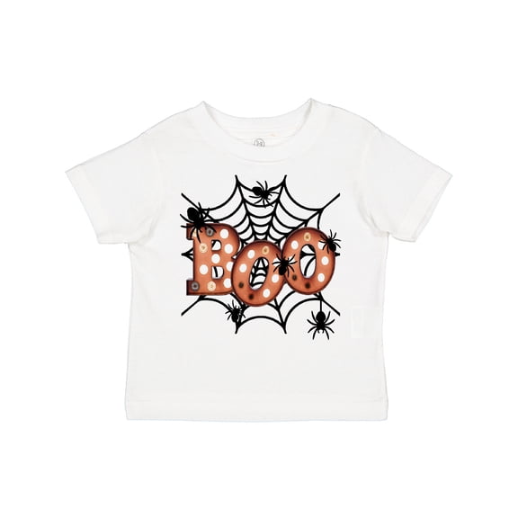 Inktastic Halloween Boo with Spiders in Web Boys or Girls Toddler T-Shirt