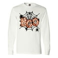 thumbnail image 1 of Inktastic Halloween Boo with Spiders in Web Long Sleeve T-Shirt, 1 of 5