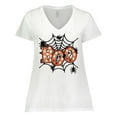 thumbnail image 1 of Inktastic Halloween Boo with Spiders in Web Women's Plus Size V-Neck T-Shirt, 1 of 5