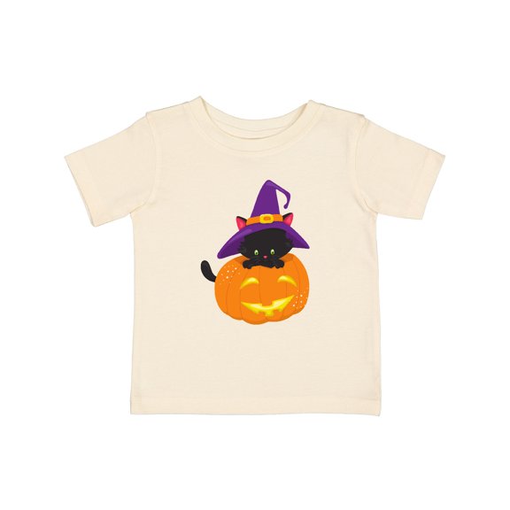 Inktastic Halloween Cat, Black Cat, Witch Hat, Pumpkin Boys or Girls Baby T-Shirt