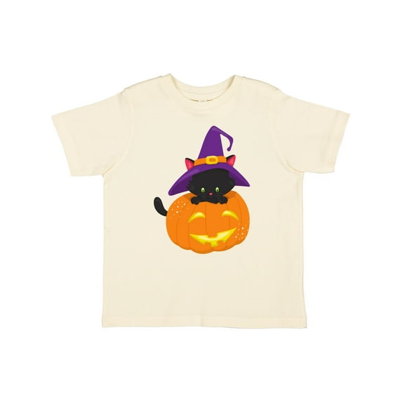 Inktastic Halloween Cat, Black Cat, Witch Hat, Pumpkin Boys or Girls Toddler T-Shirt