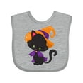 thumbnail image 1 of Inktastic Halloween Cat, Cute Cat, Black Cat, Witch Hat Boys or Girls Baby Bib, 1 of 4