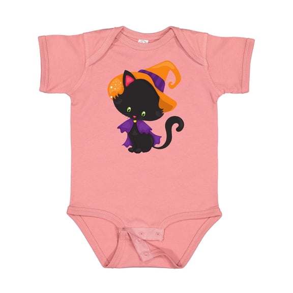 Inktastic Halloween Cat, Cute Cat, Black Cat, Witch Hat Boys or Girls Baby Bodysuit