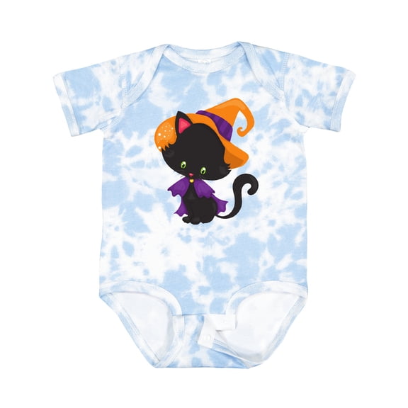 Inktastic Halloween Cat, Cute Cat, Black Cat, Witch Hat Boys or Girls Baby Bodysuit