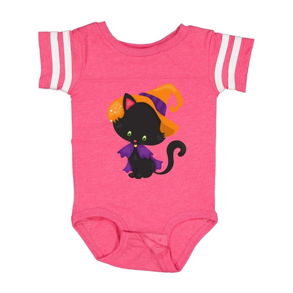 Inktastic Halloween Cat, Cute Cat, Black Cat, Witch Hat Boys or Girls Baby Bodysuit