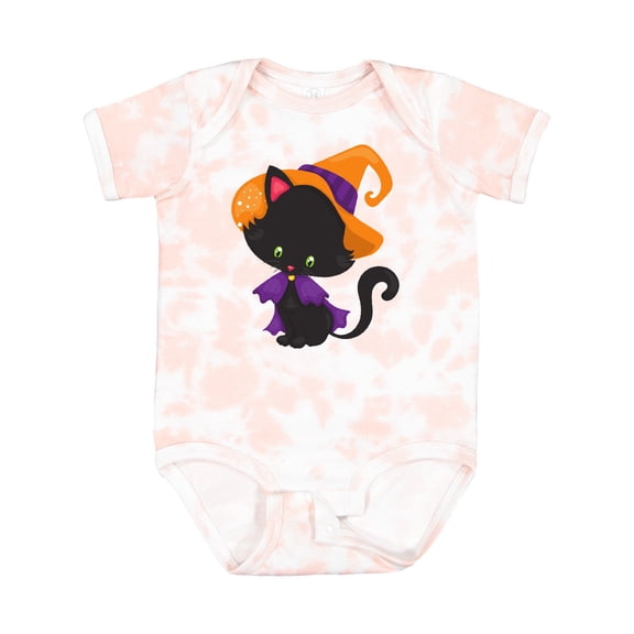 Inktastic Halloween Cat, Cute Cat, Black Cat, Witch Hat Boys or Girls Baby Bodysuit