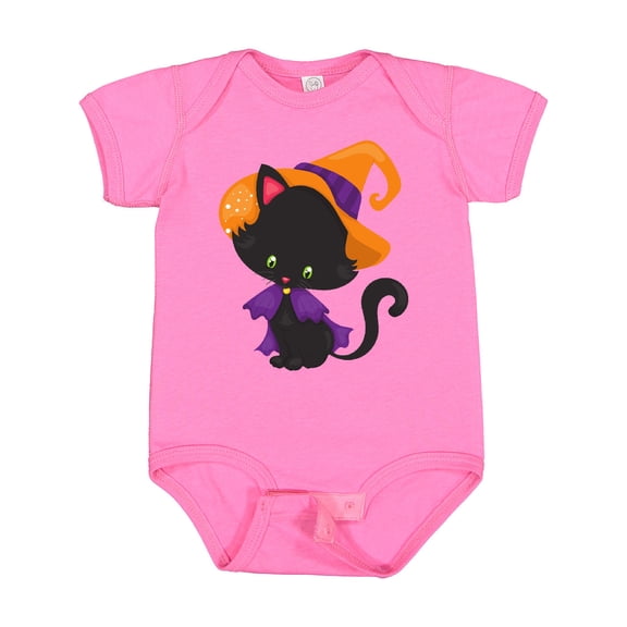 Inktastic Halloween Cat, Cute Cat, Black Cat, Witch Hat Boys or Girls Baby Bodysuit