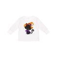 thumbnail image 1 of Inktastic Halloween Cat, Cute Cat, Black Cat, Witch Hat Boys or Girls Long Sleeve Toddler T-Shirt, 1 of 5