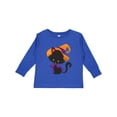 thumbnail image 1 of Inktastic Halloween Cat, Cute Cat, Black Cat, Witch Hat Boys or Girls Long Sleeve Toddler T-Shirt, 1 of 5
