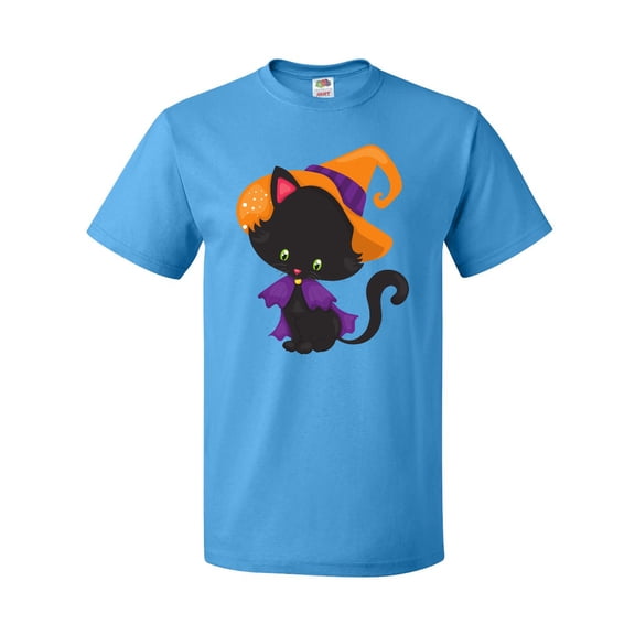 Inktastic Halloween Cat, Cute Cat, Black Cat, Witch Hat T-Shirt