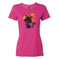 thumbnail image 1 of Inktastic Halloween Cat, Cute Cat, Black Cat, Witch Hat Women's T-Shirt, 1 of 5
