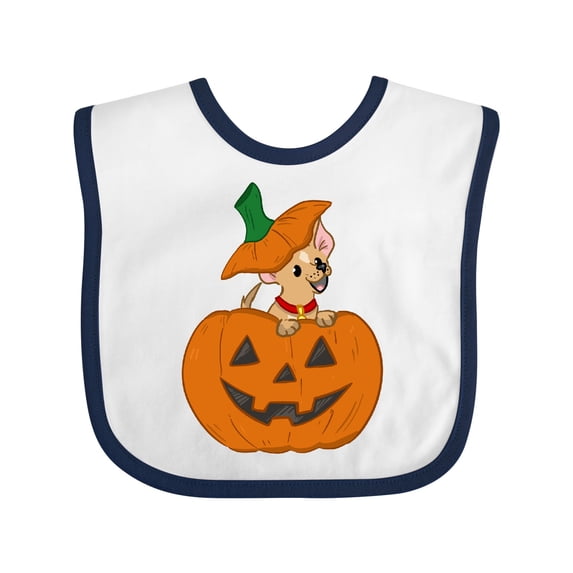 Inktastic Halloween Chihuahua Pumpkin Boys or Girls Baby Bib