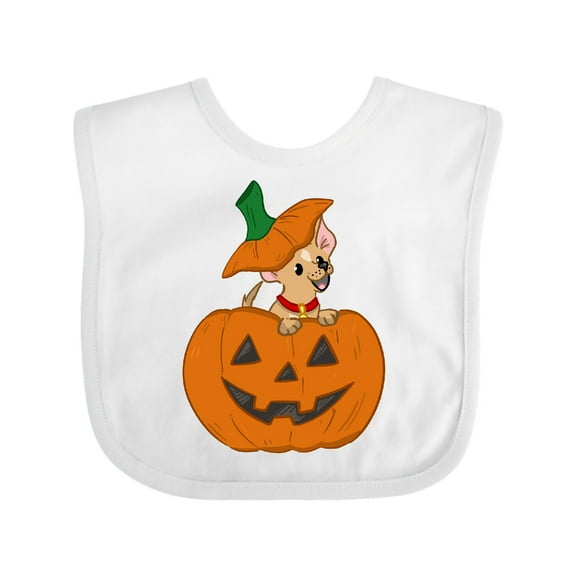 Inktastic Halloween Chihuahua Pumpkin Boys or Girls Baby Bib