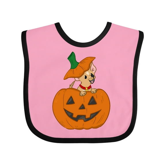 Inktastic Halloween Chihuahua Pumpkin Boys or Girls Baby Bib