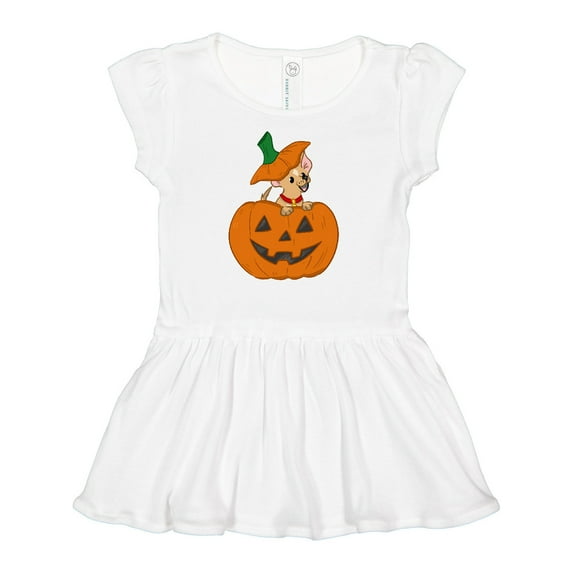 Inktastic Halloween Chihuahua Pumpkin Girls Baby Dress