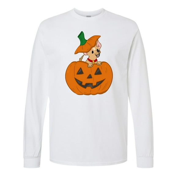 Inktastic Halloween Chihuahua Pumpkin Long Sleeve T-Shirt
