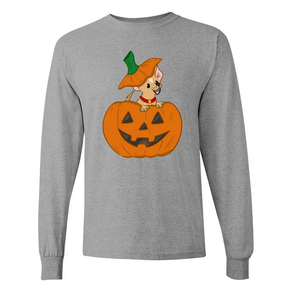 Inktastic Halloween Chihuahua Pumpkin Long Sleeve T-Shirt