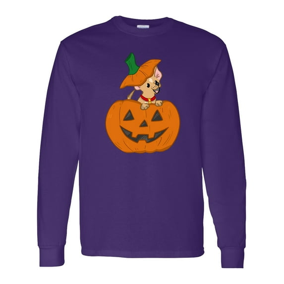 Inktastic Halloween Chihuahua Pumpkin Long Sleeve T-Shirt