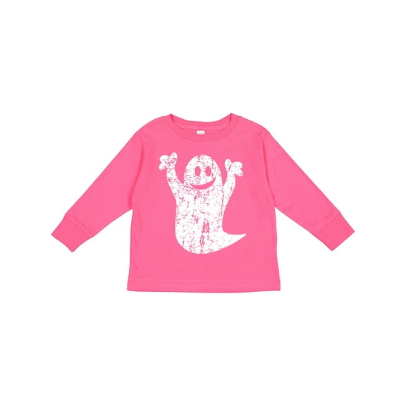 Inktastic Halloween Cute White Grunge Ghost Boys or Girls Long Sleeve Toddler T-Shirt