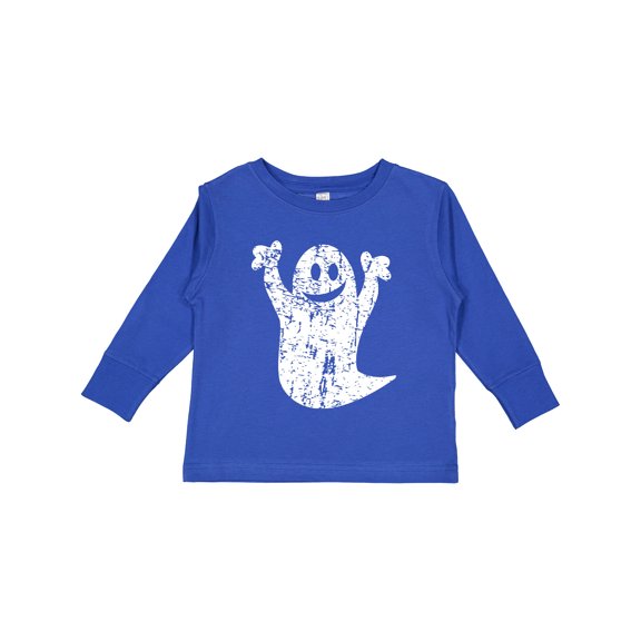 Inktastic Halloween Cute White Grunge Ghost Boys or Girls Long Sleeve Toddler T-Shirt