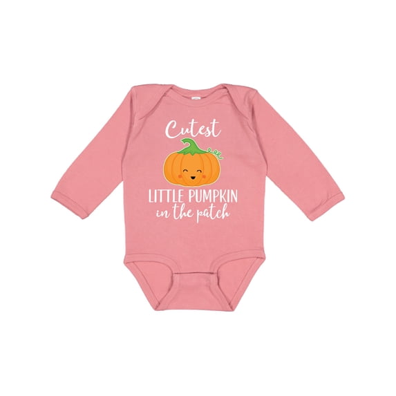 Inktastic Halloween Cutest Little Pumpkin in the Patch Boys or Girls Long Sleeve Baby Bodysuit