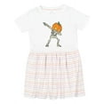 thumbnail image 1 of Inktastic Halloween Dabbing Great Pumpkin Skeleton Girls Toddler Dress, 1 of 5