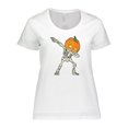 thumbnail image 1 of Inktastic Halloween Dabbing Great Pumpkin Skeleton Women's Plus Size T-Shirt, 1 of 5