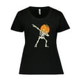 thumbnail image 1 of Inktastic Halloween Dabbing Great Pumpkin Skeleton Women's Plus Size T-Shirt, 1 of 5