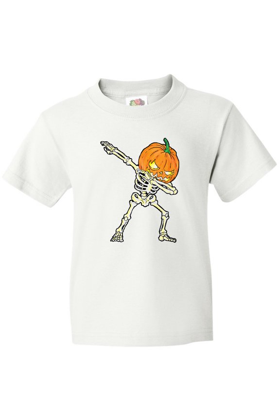 Halloween Dabbing Great Pumpkin Skeleton Youth T-Shirt