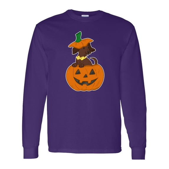 Inktastic Halloween Dachshund in Pumpkin Long Sleeve T-Shirt