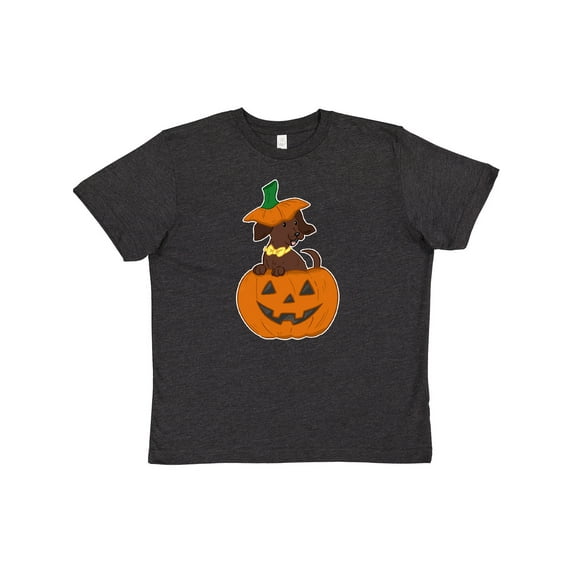 Inktastic Halloween Dachshund in Pumpkin Youth T-Shirt