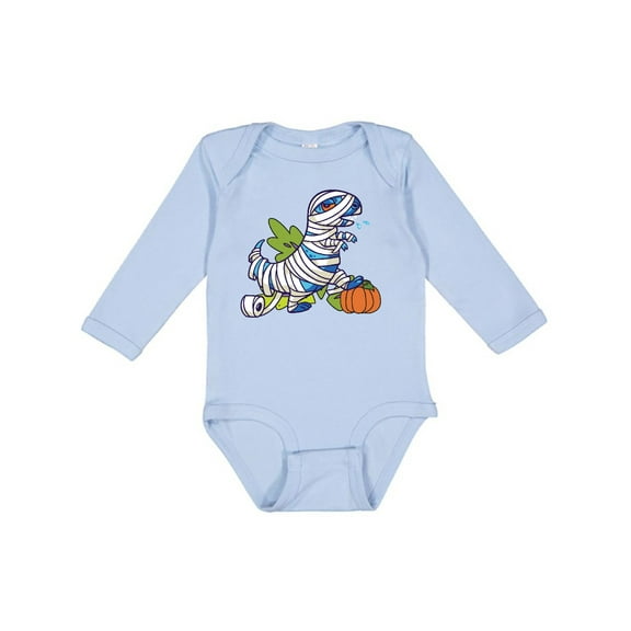 Inktastic Halloween Dinosaur Mummy Boys or Girls Long Sleeve Baby Bodysuit