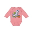 thumbnail image 1 of Inktastic Halloween Dinosaur Mummy Boys or Girls Long Sleeve Baby Bodysuit, 1 of 5