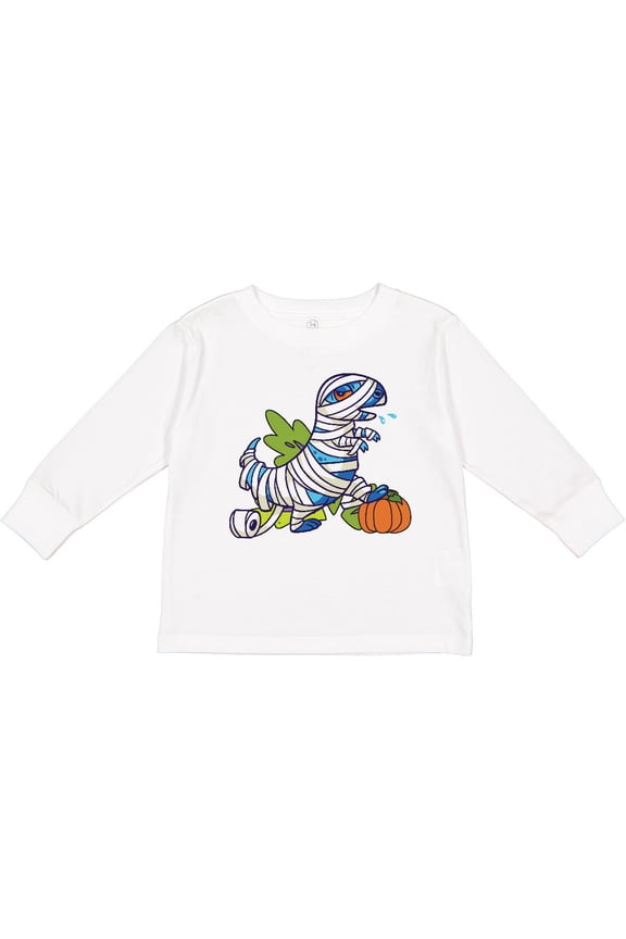 Halloween Dinosaur Mummy Boys or Girls Long Sleeve Toddler T-Shirt