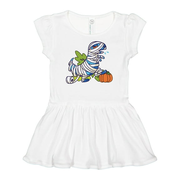 Inktastic Halloween Dinosaur Mummy Girls Baby Dress