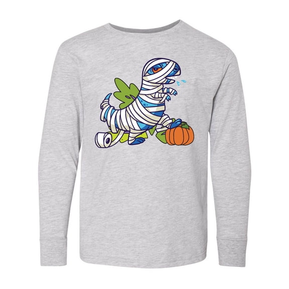Inktastic Halloween Dinosaur Mummy Long Sleeve Youth T-Shirt